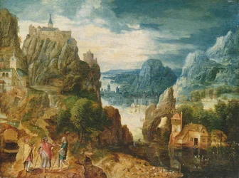 Gebirgige Landschaft mit dem Weg nach Emmaus, 1597